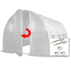 4m x 3m + Ground Anchor Kit (13' x 10' approx) Pro+ White Poly Tunnel