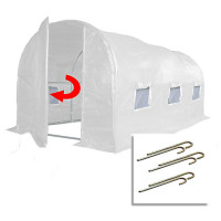 4m x 2m + Anchorage Stake Kit (13' x 7' approx) Pro+ White Poly Tunnel
