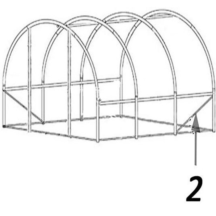 4m x 2m + Anchorage Stake Kit (13' x 7' approx) Pro+ White Poly Tunnel