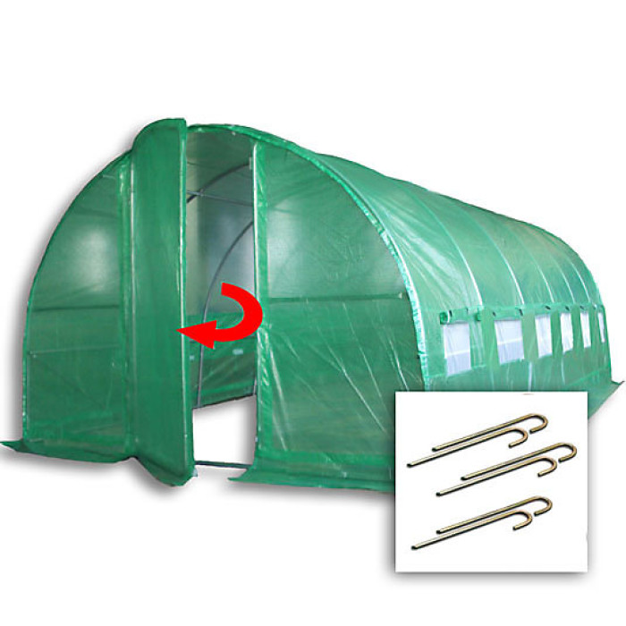 6m x 3m + Anchorage Stake Kit (20' x 10' approx) Pro+ Green Poly Tunnel
