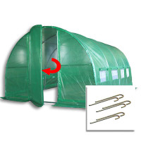 4m x 3m + Anchorage Stake Kit (13' x 10' approx) Pro+ Green Poly Tunnel