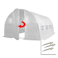 4m x 3m + Anchorage Stake Kit (13' x 10' approx) Pro+ White Poly Tunnel