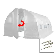 4m x 3m + Anchorage Stake Kit (13' x 10' approx) Pro+ White Poly Tunnel