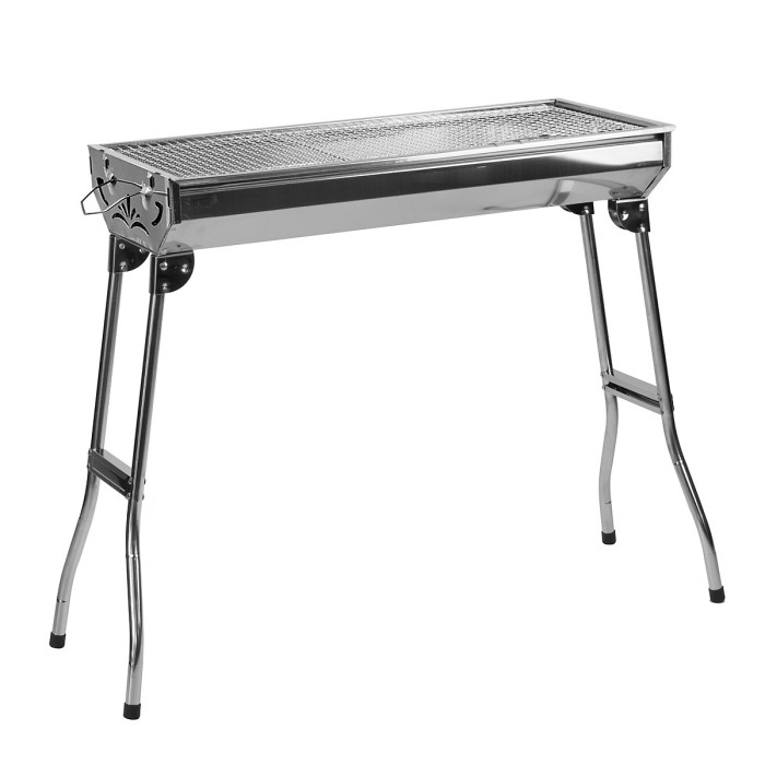 KCT Stainless Steel Portable BBQ And Tool Kit - Folding Large Barbecue Grill For Outdoor Camping