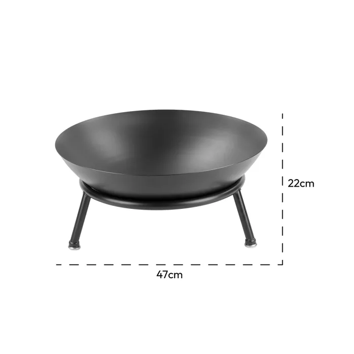 KCT Round Garden Fire Pit Bowl Outdoor Log Wood Burner Steel Patio Heating Brazier Camping Burning Traditional Heater