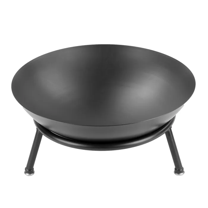 KCT Round Garden Fire Pit Bowl Outdoor Log Wood Burner Steel Patio Heating Brazier Camping Burning Traditional Heater