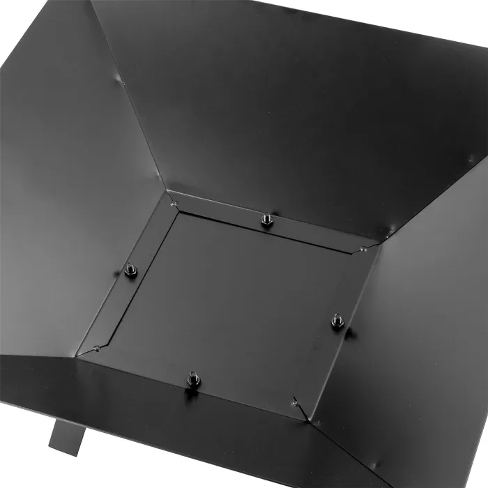 KCT Contemporary Square Garden Fire Pit Outdoor Steel Patio Brazier Log Wood Burner Burning Fireplace Heater With Cover Lid Poker