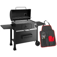 KCT XXL Charcoal BBQ Grill Extra Large Smoker Barbecue with Utensil Tool Kit