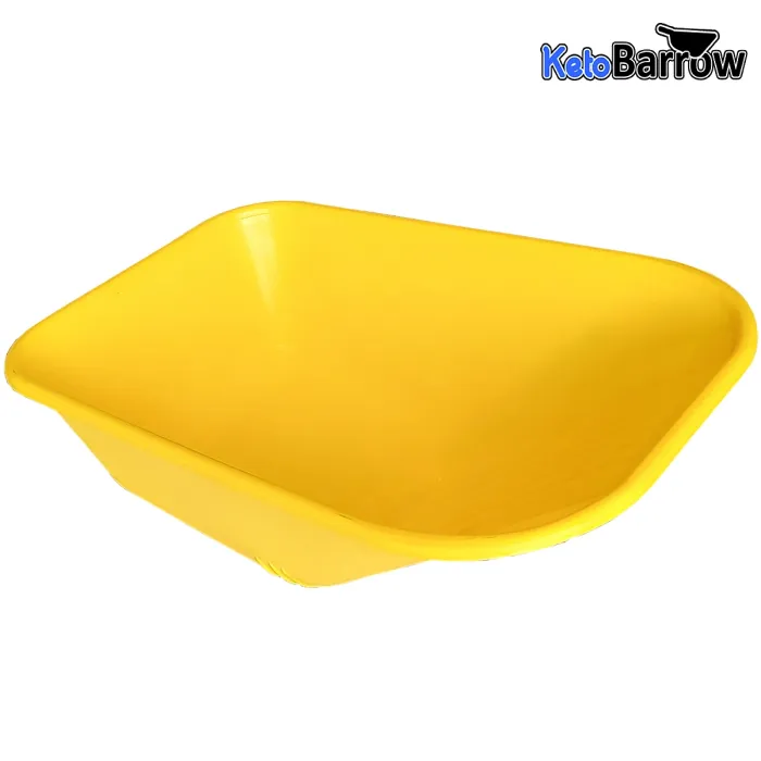 Wheelbarrow Body Tray Replacement Pan - 110L Capacity - Undrilled - Universal Fit - Barrow Body - Yellow