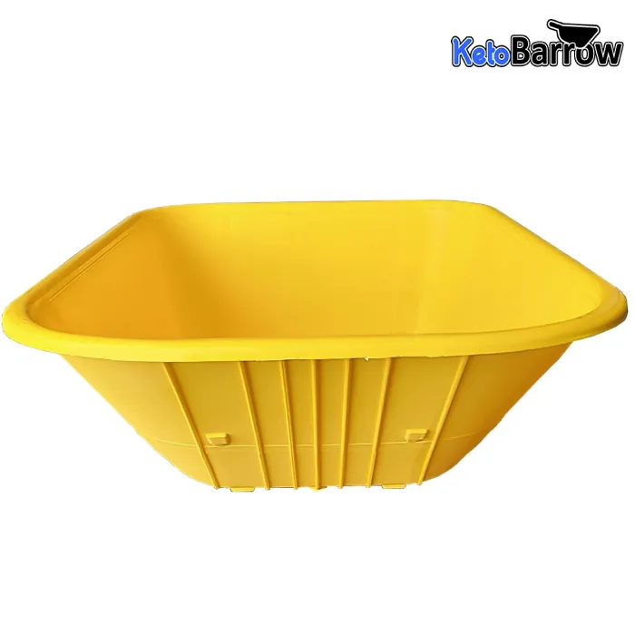 Wheelbarrow Body Tray Replacement Pan - 110L Capacity - Undrilled - Universal Fit - Barrow Body - Yellow