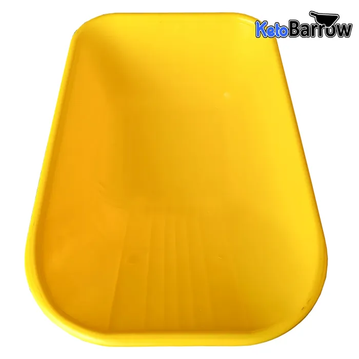 Wheelbarrow Body Tray Replacement Pan - 110L Capacity - Undrilled - Universal Fit - Barrow Body - Yellow
