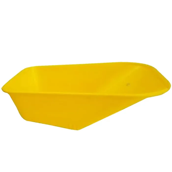 Wheelbarrow Body Tray Replacement Pan - 110L Capacity - Undrilled - Universal Fit - Barrow Body - Yellow