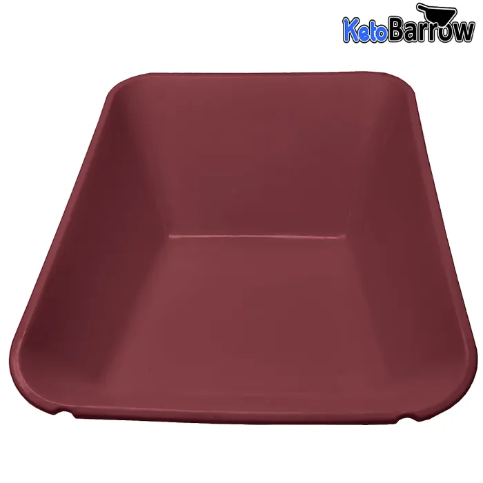 Replacement Wheelbarrow Body Tray - Universal Barrow Pan - 85L - Burgundy