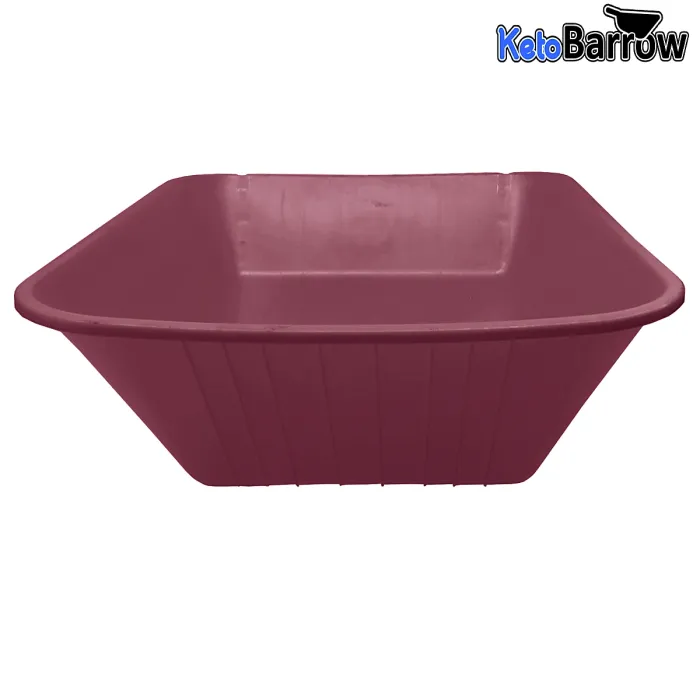 Replacement Wheelbarrow Body Tray - Universal Barrow Pan - 85L - Burgundy