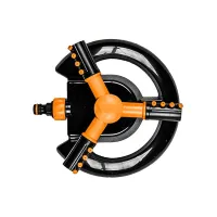 Lawn Sprinkler for Garden Watering - 3-Arm Rotating Sprinkler - Quick-Click Hose Connector, Covers up to 92 sqm - Grass Irrigation