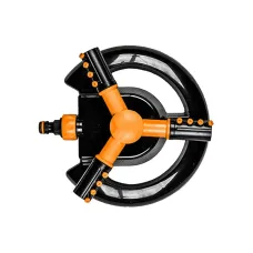 Lawn Sprinkler for Garden Watering - 3-Arm Rotating Sprinkler - Quick-Click Hose Connector, Covers up to 92 sqm - Grass Irrigation