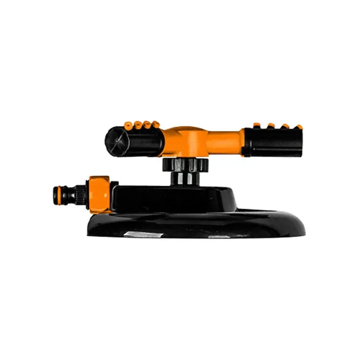 Lawn Sprinkler for Garden Watering - 3-Arm Rotating Sprinkler - Quick-Click Hose Connector, Covers up to 92 sqm - Grass Irrigation