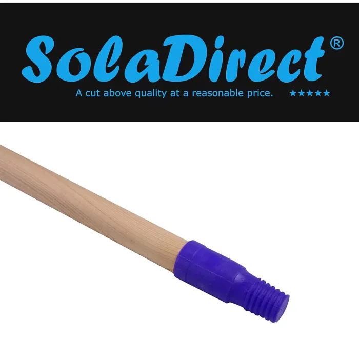 120 cm / 4 ft Wooden Broom Handle Brush Flower Support Flag Pole with PVC Ending (Pack of 1)