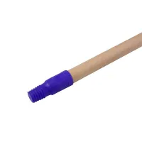 120 cm / 4 ft Wooden Broom Handle Brush Flower Support Flag Pole with PVC Ending (Pack of 10)
