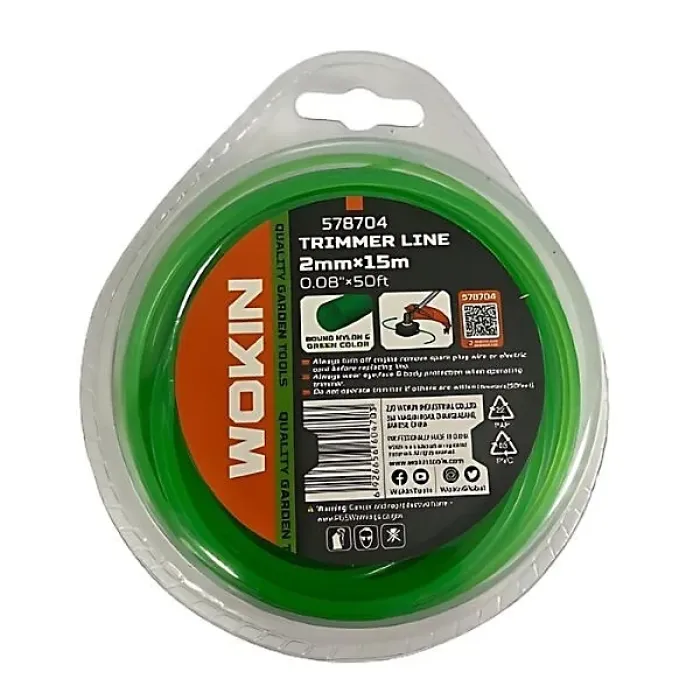 15m Garden Strimmer Line 2mm Grass Trimmer Cord Wire Replacement
