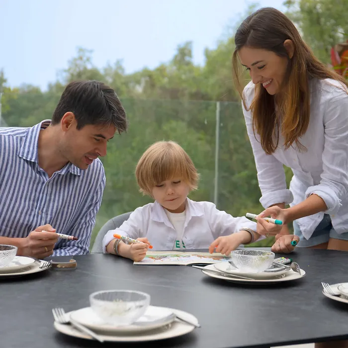 Luna 8 Seat Outdoor Fabric Oval Dining Set in Grey