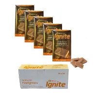 24 Packs of 24 Natural Firelighter Cubes BBQ Firelighters Paraffin Wax Sawdust