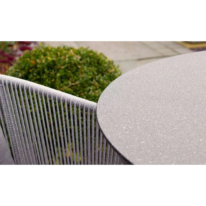 Primrose Living Lifestyle Rope 4 Seater Chairs & Table Grey Garden Furniture Dining Set