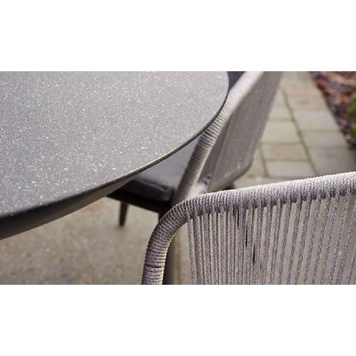 Primrose Living Lifestyle Rope 4 Seater Chairs & Table Grey Garden Furniture Dining Set