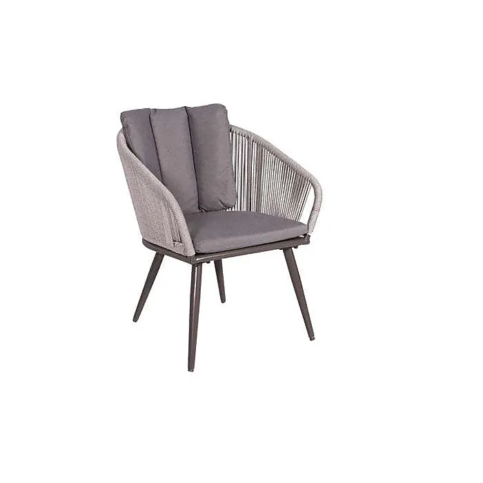 Primrose Living Lifestyle Rope 4 Seater Chairs & Table Grey Garden Furniture Dining Set