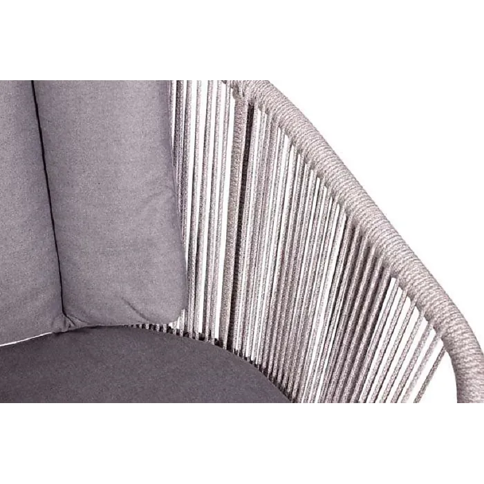 Primrose Living Lifestyle Rope 4 Seater Chairs & Table Grey Garden Furniture Dining Set