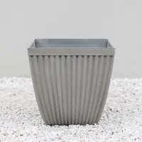 Primrose Flared Square Outdoor Plant Pot Flower Planter Container In Grey 36cm