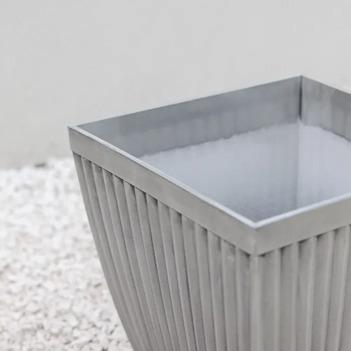 Primrose Flared Square Outdoor Plant Pot Flower Planter Container In Grey 36cm