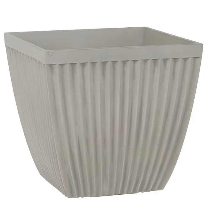 Primrose Flared Square Outdoor Plant Pot Flower Planter Container In Grey 36cm