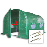 3m x 2m + Anchorage Stake Kit (10' x 7' approx) Pro+ Green Poly Tunnel