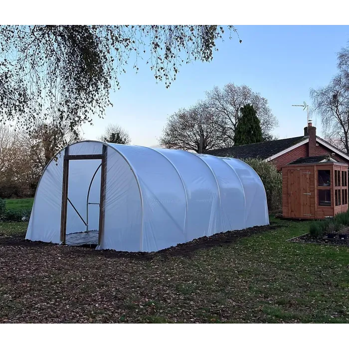 10ft x 42ft Straight Sided Polytunnel Kit, Heavy Duty Professional Greenhouse