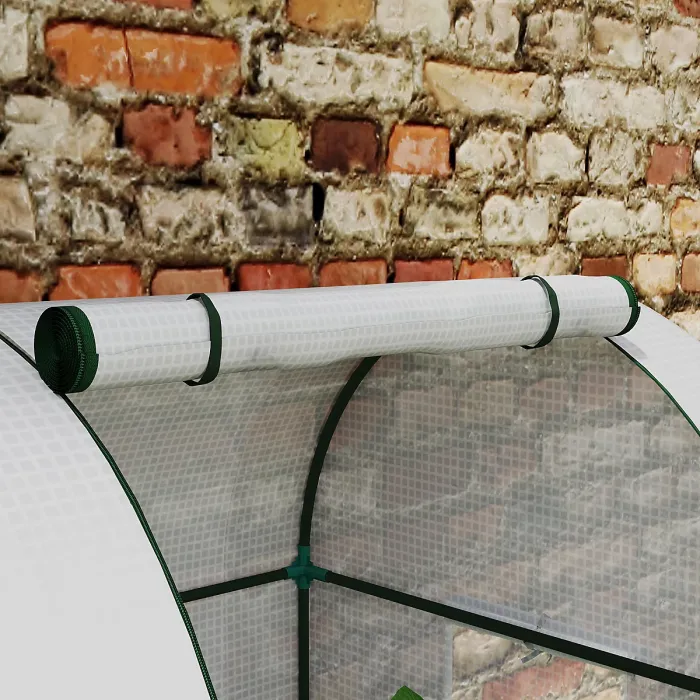 Outsunny Tomato Greenhouse with 2 Roll-up Doors, 185 x 94 x 150cm, White