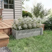 Outsunny Wooden Garden Raised Bed Planter Grow Containers Pot, 100x36.5x36cm