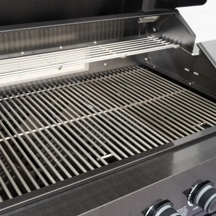 Draco Grills 6 Burner BBQ Black Stainless Steel Modular Outdoor Kitchen with Fridge and Sink Unit