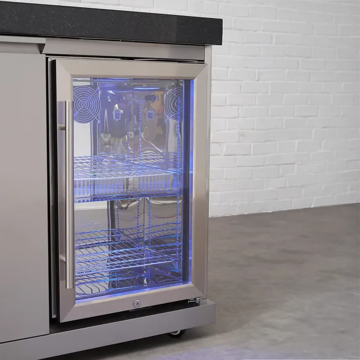 Draco Grills 4 Burner BBQ Modular Outdoor Kitchen with Sink and Fridge Unit