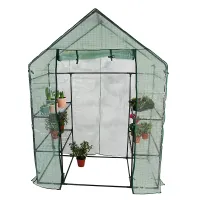 Walk In Greenhouse 4 Shelves PE Cover Only