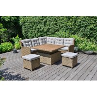 Garden Store Direct Heritage Aluminium Corner Set with High-Lo Table