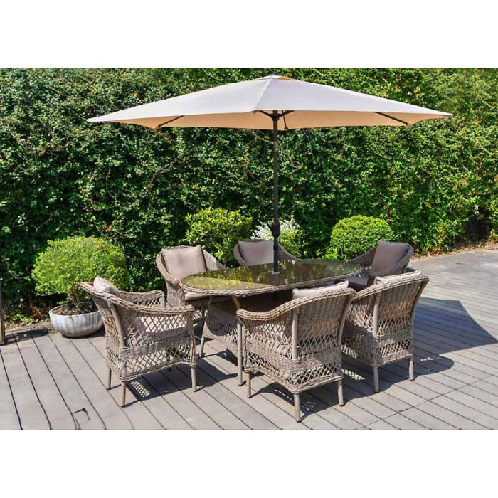 Garden Store Direct Palermo 6 Seat Dining Set with Parasol
