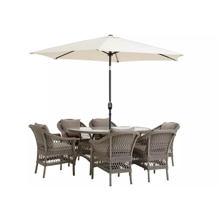 Garden Store Direct Palermo 6 Seat Dining Set with Parasol