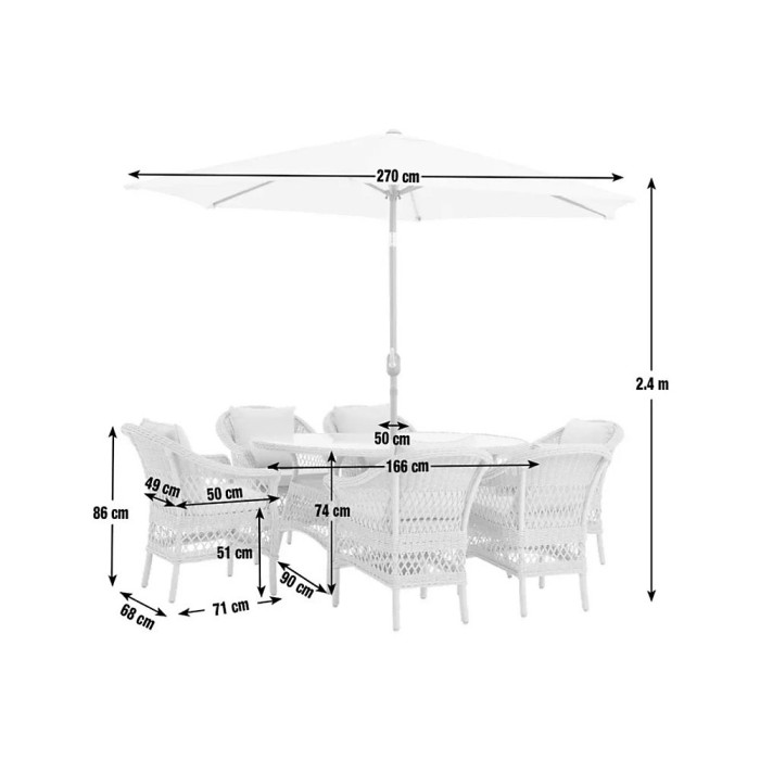 Garden Store Direct Palermo 6 Seat Dining Set with Parasol