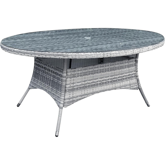 Garden Store Direct Sarasota 6 Seat Oval Dining Set in Grey