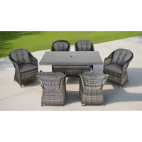 Garden Store Direct St Tropez Aluminium Rattan 6 Seat Rectangular Dining Set