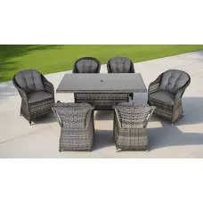 Garden Store Direct St Tropez Aluminium Rattan 6 Seat Rectangular Dining Set