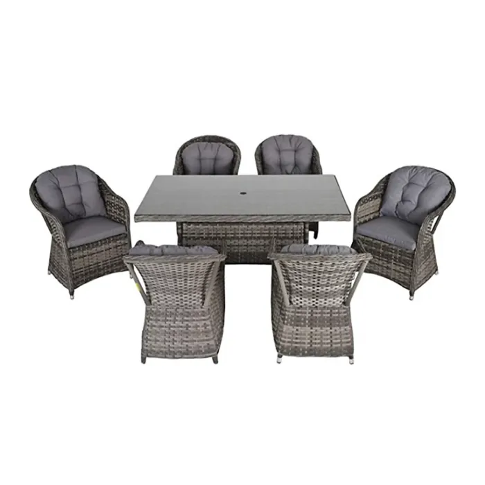 Garden Store Direct St Tropez Aluminium Rattan 6 Seat Rectangular Dining Set