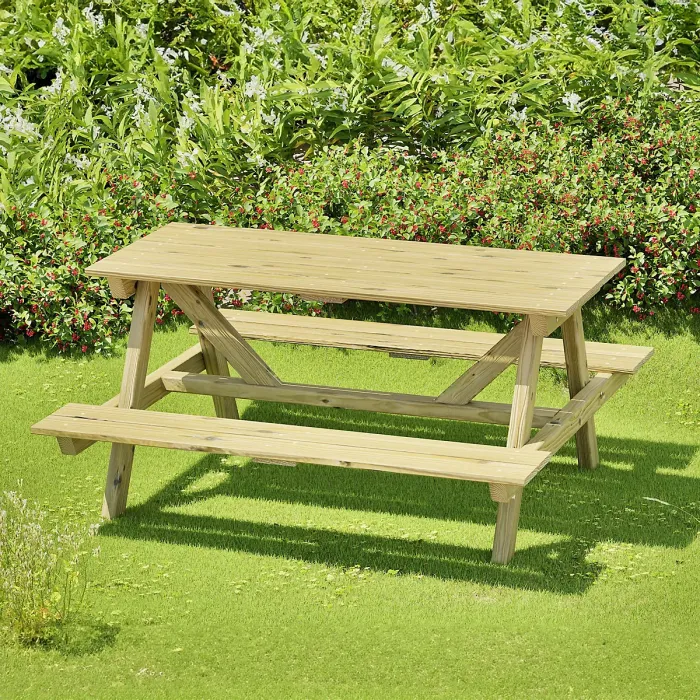 OutdoorGardens Wooden Picnic Table