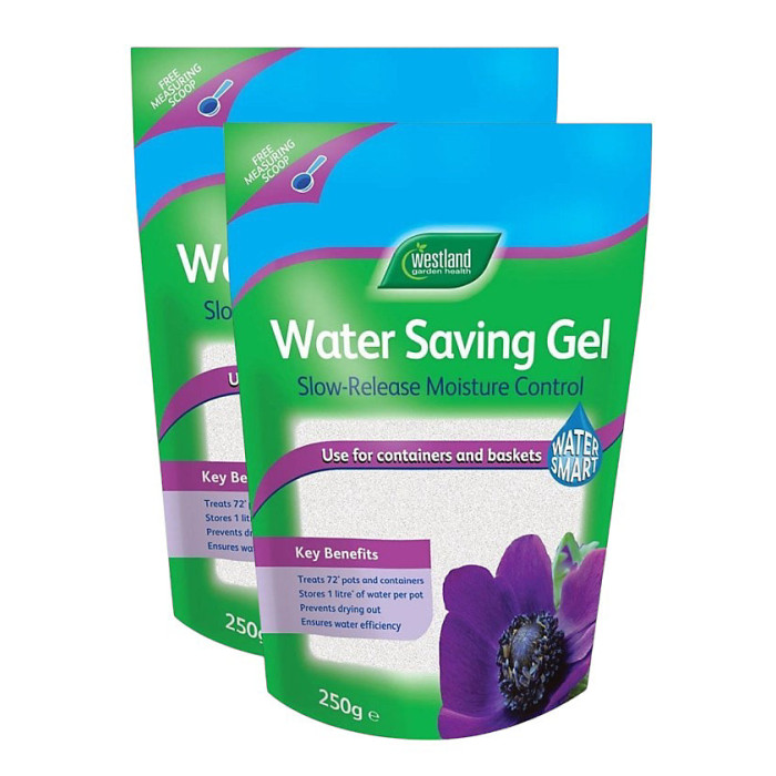 Westland Water Saving Gel, Slow Release Moisture Control for Pots Containers Baskets-Reduces Watering Frequency, 2 Pack of 250g Westland Water Saving Gel, Slow Release Moisture Control for Pots Containers Baskets-Reduces Watering Frequency, 2 Pack of 250g